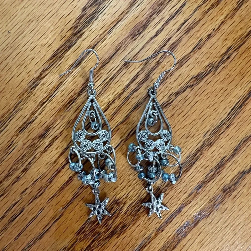 Silver-Tone Mixed Hoop and Dangle Earring Set - Women's Jewelry